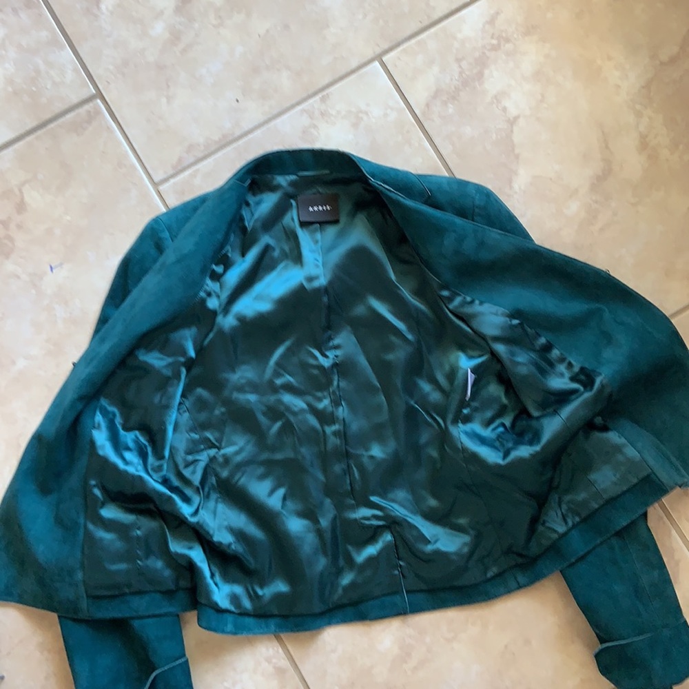 Akris Goat Skin Leather Jacket (Teal) - Picture 15 of 16